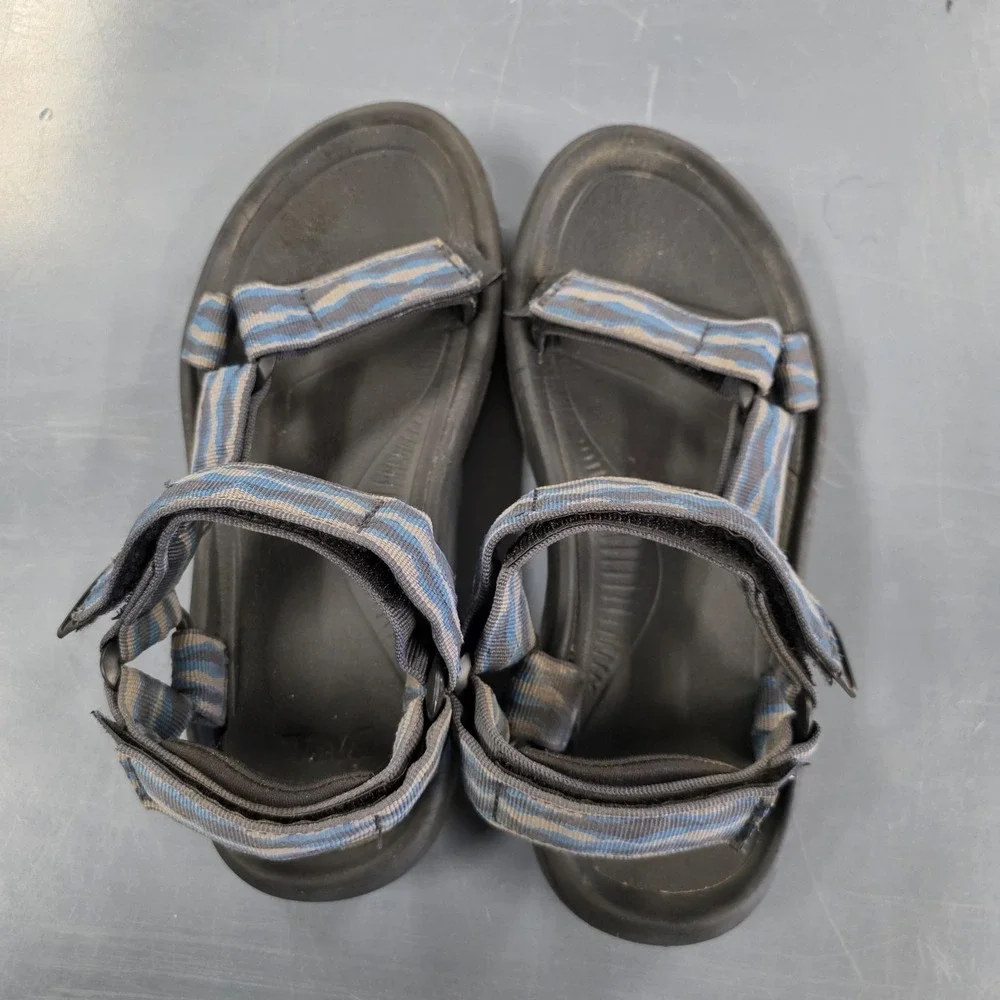 Teva Sandals Mens Size 8 Blue Striped Slide Adjustable Strap Outdoor Sport Shoes